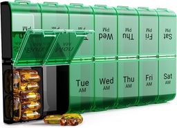 余分大きい丸薬のオルガナイザー2は日、XL 7日の丸薬箱AM PM、ジャンボ週刊の丸薬の箱、毎日の夜特大の薬のオルガナイザー、ビタミンのホールダー、大きい丸薬の容器、1日の丸薬のオルガナイザーを2回します