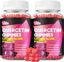 Quercetin のグミ - ビタミン C および亜鉛 + Bromelain + エルダーベリー + ビタミン D3-1200mg ケルセチンは子供および大人の免除及びアレルギーサポートのための補足(2パック)を補います