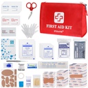 Small First Aid Kit, 150 Piece with Foil Blanket & Scissors, Mini First Aid Bag for Emergency, Home, Camping, Travel, Sports, Office, Outdoor, Car, School