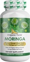 Organic Veda Moringa Leaf Capsules 1000mg, 120 Count - Pure Raw Moringa Oleifera Powder Whole Leaves Green Super Food Supplement - Boosts Energy, Health, Wellbeing & Antioxidants Rich