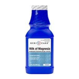 GeriCare Milk of Magnesia, Magnesium Hydroxide 1200mg | Original Flavor | Constipation Relief | Cramp-Free, Saline Laxative | 12 Fl Oz (Pack of 1)