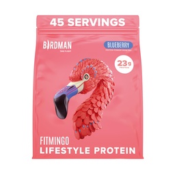 BIRDMAN Fitmingo Vegan Protein Powder with Inositol, Collagen Boosters, Hyaluronic Acid and Vitamins | Low Carb, Dairy Free, Low Calorie | 23g Plant Based Blueberry Protein Powder with Myo-Inositol