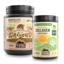 Earth Fed Muscle Vegan Protein & Collagen Bundle – Chocolate Plant-Based Protein Powder + Unflavored Collagen Peptides – Clean Recovery & Beauty Support – Gluten-Free, Dairy-Free, Keto Friendly