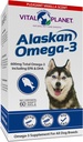 Vital Planet - Alaskan Omega-3 Fish Oil Supplement for Dogs with 600mg of Omega-3, High in DHA and EPA from Sustainably Harvested Wild Caught Cold Water Fish, 60 Vanilla Softgels