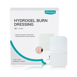 Dimora Hydrogel Wound Dressing 1.7" x3" - Burn Pads Sterile Soothing Bandage, Cooling Protective Treatment for Minor Burns & Blisters, Cuts, Abrasions,Cracked Nipples, 10 Count