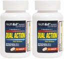 HealthA2Z® Dual Action Pain Relief | Acetaminophen 250mg & Ibuprofen (NSAID) 125mg | Contains Two Medicines | Relief from Headache, Fever & Backache (150 Caplets) (Pack of 2)