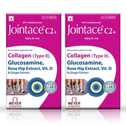 Jointace C2 Plus Tablets With Collagen 2, Glucosamine, Vitamin D, Rosehip Extract To Provide Joint Support & Strength, Reduce Joint Pain,| Nonvegetarian 10 Tablets (Pack Of 2) (2 STRIP)
