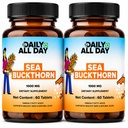 Sea Buckthorn 1000mg Himalayan Seabuckthorn Berry Extract Omega 7 3 6 9 Fatty Acids Antioxidant Supplement for Skin & Immunity 120 Veg Tablets (Pack of 2 — 60-Day Supply)