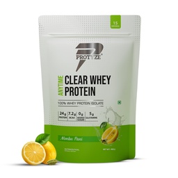 Protyze Anytime Clear Whey Protein Isolate | 24g Protein Per Scoop | Nimbu Pani, 15 Servings | ISO & HACCP Certified | Lean Muscle Growth, Easy Digestion & Refreshing