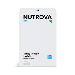 Nutrova Whey Protein Isolate Unflavoured Travel Pack | 25g Protein per 30g Scoop, 5.5g BCAAs | No Added Sugar | Easy to Digest Protein Powder for Men & Women