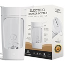 Autofy Electric Shaker for Gym Protein Shaker Bottle 100% Leakproof Design Multipurpose Use Coffee Lassi Milkshake BCAA Mixing Home Office Workout use *60 Mins Runtime* Anti-Skid Base (White - 650ml)