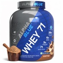AlphaBlue Whey 71 Performance Protein Concentrate 74% | 26g Protein, 6g BCAA, 71 Servings |Muscle Growth, Strength, Recovery | HACCP, GMP Certified | High Absorbption | Coffee 2.5Kg