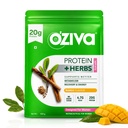 OZiva Protein & Herbs for Women, No Added Sugar, Green Tea, Mango, 453g