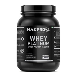 NAKPRO NUTRITION Platinum Whey Protein Isolate | 1kg Unflavoured, Jar | 31g Protein| Trustified Certified