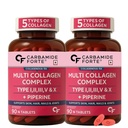 Carbamide Forte Hydrolyzed Multi Collagen Tablets | 5 Types I, II, III, V & X Collagen Powder for Joint Support & Glowing Skin | Collagen Supplements for Women & Men - 90 Tablets (Pack of 2)