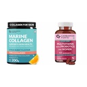 Carbamide Forte Marine Collagen Powder Supplements for Skin & Hair & Multivitamin Tablets for Women With 43 Ingredients | 20 Serving 200g Powder + 100 Tablets