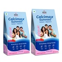 Calcium Gummies with Vitamin D for Kids & Adults | Kids: 125mg Calcium + 200 IU Vitamin D | Adults: 250mg Calcium + 400 IU Vitamin D | Sugar Free, Gelatin Free | Strawberry Flavour | Bone Health Supplement | 90 Gummies
