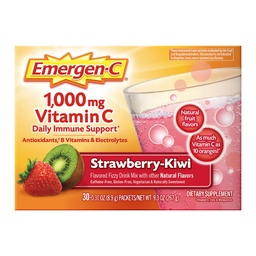Emergen-C 1000mgビタミンC免疫サポートパウダーストロベリーキウイ30CTには、亜鉛、マンガン、7 Bビタミン、および学校エッセンシャルに戻る電解液が含まれています
