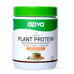 OZiva Bioactive Plant Protein Powder, 5.5g BCAA, Pea Isolate, Mango, 500g