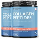 Carbamide Forte Hydrolyzed Collagen Powder | Type 1 & 3 Collagen Peptides Powder for Glowing Skin & Hair - Unflavored - Collagen Supplements for Women & Men - 200g (Pack of 2)