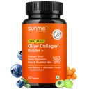 SUNME Veg Glow Collagen Builder | Glowing Skin, Hydration & Anti-Aging Support | Amla, Sea Buckthorn, Grape Seed | Plant-Based Skin Hair Nails Supplement for Men & Women | 90 Tablets (270 Tablets (Pack of 3), Results Pack)