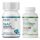 INLIFE NAC 600mg & Magnesium Glycinate Zinc Picolinate Combo 60+30 Capsules