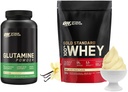 OPTIMUM NUTRITION (ON) Gold Standard 100% Whey Protein Powder 1 Lbs, 454 G (Vanilla Ice Cream) & L-Glutamine Powder, 250 Gram, 1 Scoop