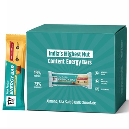 FiT Nutrition High Protein Energy Bar - Almond, Sea Salt & Dark Chocolate | 73% Almonds + Sea Salt - Tastes Like A Treat | No Added Sugar, No Artificial Flavours, Gluten Free - Healthy & Tasty Snack For Kids & Adults (4 x 35gm)