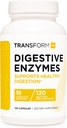 TransformHQ Digestive Enzymes Supplement (120 Capsules) - 16 Enzymes, Support Healthy Digestion