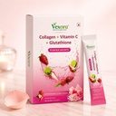 Marine Collagen Powder 5000mg with Glutathione 250mg and Vitamin C | Japanese Korean Deep Sea Collagen | Nano Hydrolyzed | Sugar Free | Skin Glow and Anti Ageing | 15 Sachets