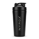 NYROX Stainless Steel Gym Shaker Bottle 750ml - Leakproof Protein Shaker with Measurement Markings (Stealth Black)