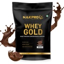 NAKPRO NUTRITION Gold Premium Whey Protein | 1kg Chocolate | 27g Protein | Isolate & Concentrate