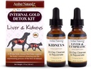 犬、猫、鳥、ウサギ、ギニア豚のAMBER NATURALZ内部ゴールドデトックスキット | 肝臓と腎臓の健康のためのハーブサポート | 肝臓と腎臓機能の自然な援助