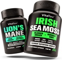 Lions Mane Mushroom + Irish Sea Moss - Brain Booster Memory & Energy + Immune Support, Joint & Thyroid and Gut Health