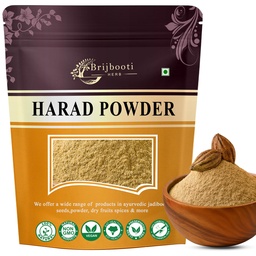 Brijbooti Natural Harad Badi Powder 250 Gm - Haritaki Powder -Kadukkai Powder - Karakkaya - Ayurvedic Digestive Supplement | FSSAI, GMP, ISO Certified