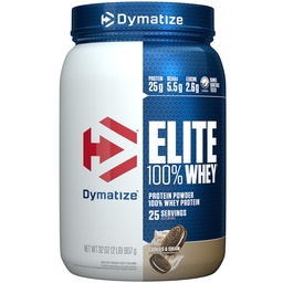 Dymatize エリート 100% の乳清蛋白質の粉、クッキー及びクリーム、蛋白質、5.5g BCAAs、より少しより 140 Cal.、グルテンフリー、3g 炭水化物、2g 砂糖、3g 脂肪(25 のサービング)