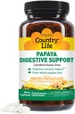 Country Life Chewable Papaya Enzymes for Digestion Support - Natural Pineapple & Papaya Flavor, Assists with Nutrient Absorption, Contains Papain & Protease - 200 and 500 Wafers Available