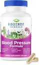 RidgeCrest Herbals Blood Pressure Herbal Formula, 12 Herbs, Poria Mushroom, Gastrodia, Gardenia, for Heart, Vascular, Circulation Health (60 Count (Pack of 1))