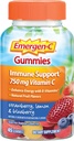 Emergen-C 750mg Vitamin C Gummies for Adults, Immune Support Gummies, Gluten Free, Strawberry, Lemon and Blueberry Flavors - 45 Count