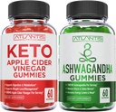 60 KetoのAppleのサイダーのVinegarのガミーの高度の減量+ 60のashwagandhaのガミー-サービングごとの1500MG Ashwagandha