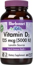 Bluebonnet Nutrition Vitamin D3 5000 IU Vegetable Capsule, Aids in Muscle & Skeletal Growth, Cholecalciferol from Lanolin, D3, Non GMO, Gluten Free, Soy Free, Milk Free, Kosher, 60 Count
