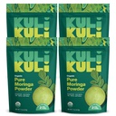 Kuli Kuli Moringa Oleifera Organic Leaf Powder & Green Smoothie, 100% Pure USDA Certified & Non-GMO Moringa Powder, Great with Smoothies, Tea, and Food, 4 Pack