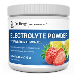Dr. Berg ゼロ シュガー ハイドレーション Keto 電解質粉末 - 強化 w/1000 カリウムの mg & 実質のピンクのヒマラヤ塩 (NOT テーブル塩) - ストロベリー レモンード 水分補給飲料サプリメント - 50 サービング