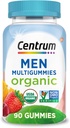 Centrum Men's Organic Multigummies、Men's Multivitamin Gummies、免疫サポート、エネルギー、および筋肉機能のための必須栄養素を持つ男性のための有機マルチビタミン - 90 カウント