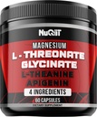 60 Capsules - Magnesium L-Threonate Capsules 500mg Magnesium Glycinate 500mg L-Theanine 200mg & Apigenin 50mg - Impressive Benefits for Support Positive Mood, Immune System, Brain Health & Focus