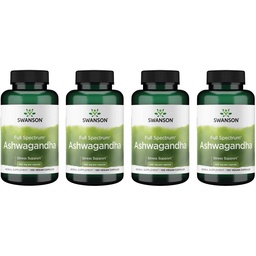 Swanson Ashwagandhaの粉の補足-Ashwagandhaの根との圧力救助及びエネルギーを促進するため-自然な健康のためのAyurvedicの補足(100のカプセル、450mg各)4のパック