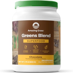 驚くべき草の緑Superfoodの粉:消化酵素及びプロバイオティクス、有機性Spirulina、Chlorellaおよびビートの根の粉、チョコレート、100のサービングが付いている緑の粉