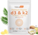 Vitamin D3 K2,D3 K2 Vitamin Supplement,Vitamin D3 and K2,D3 K2 Vitamin Supplement,Replenish Vitamin D3 K2 Coconut Oil Softgels (120)