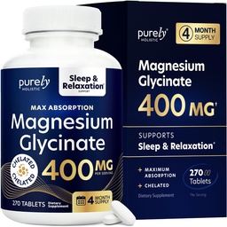 マグネシウムのグリシナート400mg - 270のマグネシウムのタブレット(カプセルではない) - 400のmgの元素マグネシウム-非常にBioavailable - 完全菜食主義者およびベジタリアン-改善された睡眠のために、圧力救助及びクランプ防衛