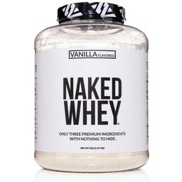 NAKEDバニラウィープロテインパウダー - すべての天然草フェッドウィープロテインパウダー、バニラフレーバー、有機ココナッツシュガー、5Lbバルク、GMOフリー、大豆フリー、グルテンフリー - 61サービング